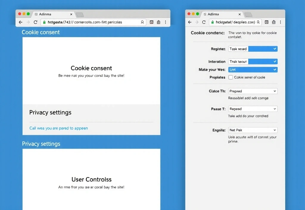 User interface showing cookie settings and privacy controls