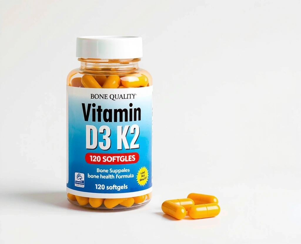 Vitamin D3 and K2 complex supplement for bone health